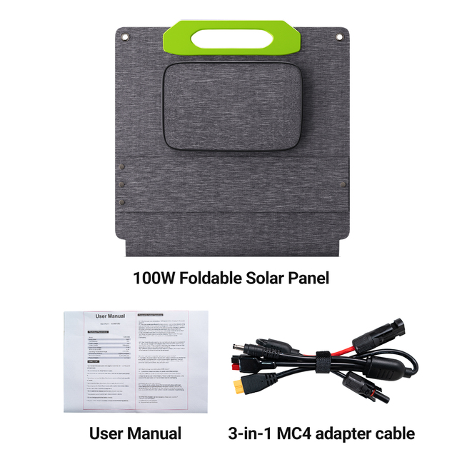 LS-SP100F 100W Monocrystalline Foldable Solar Panel IP67 Rated 16.2% Efficiency Portable Solar Charger