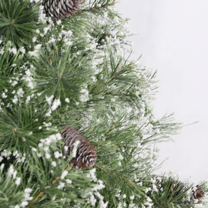 Cây thông Giáng sinh nhân tạo 7,5 feet, không đèn, cành cứng, đầu nhọn phủ tuyết giả, chất liệu xốp polystyrene, chất liệu nỉ mùa đông - Product Image 2