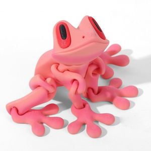 Ornement de grenouille magnétique imprimé en 3D, autocollant de réfrigérateur grenouille arboricole, petit modèle de grenouille, articulations mobiles, jouet de décompression pour enfants - Product Image 5