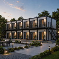 Casa Contenedor Prefabricada de Lujo China, Construcción Rápida, Tamaños de 20 pies, Empaque Plano con Materiales de Panel Sándwich de Acero para Hoteles