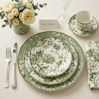 Assiettes en céramique en gros pour hôtels et restaurants – Lot de 8, 10,5 et 12 pouces – Vaisselle en porcelaine à motifs floraux – Vente en gros