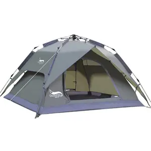 Venta al por mayor 3-4 personas de doble capa de apertura rápida Popup equipo de pesca al aire libre Camping tienda automática tienda de picnic ligera