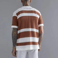 Bonne qualité Nouveau cardigan pour hommes Chemise d'été à manches courtes Polo Pull en tricot