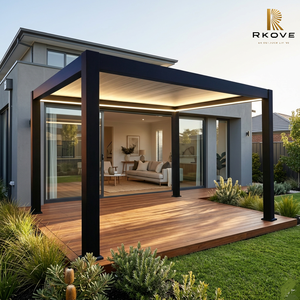 RKOVE RK-E2 3*4m Modern Black Aluminum Pergola <b>Square</b> <b>Frame</b> Powder Coated Weather Resistant Outdoor Backyard Use - Product Image 6