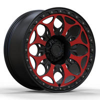 Jantes forgées JG PCD 6x139.7 18-26 pouces, ET personnalisé, noir, rivets rouges, anneau Beadlock, rayons pétales, roues tout-terrain pour Prado F150 BJ40
