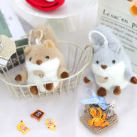 Porte-clés pendentif écureuil en peluche doux et mignon Jandudu fait main, 10 cm, rembourré en coton PP, jouet unisexe pour fêtes