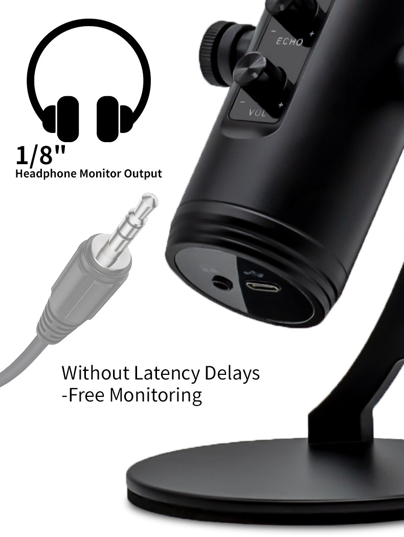 Xtuga ZX-776 Microphone - Portable USB for Gaming & Recording