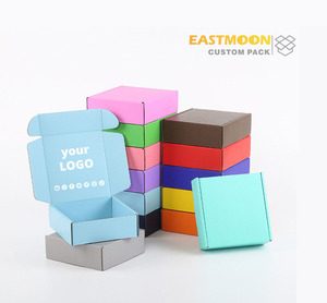 Caja de Envío Corrugada Negra Personalizada con Logotipo Blanco Impreso, Caja de Cartón con Tapa Plegable para Cosméticos - Product Image 6