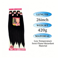 Extensions de cheveux à tresser pré-étirées Ez Braiding Hair, en fibre synthétique lisse de 52 pouces, pour tresses et torsades, vente en gros pour femmes