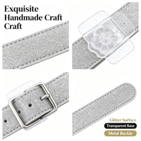 Base de corsage de poignet en cuir pailleté avec bracelet réglable pour arrangements floraux DIY, accessoire floral pour mariage, bal de promo et fête