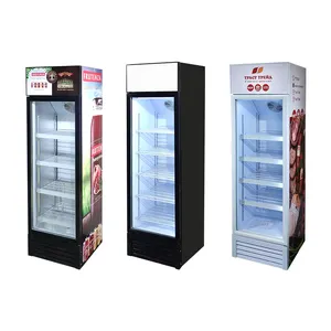 LED 조명이있는 Meisda 235L 블랙 커스텀 프리 스탠딩 음료 디스플레이 냉장고