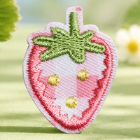 Patchs brodés mignons en forme de fraise rose, appliques de fruits pour vêtements, sacs, chapeaux, artisanat DIY pour enfants