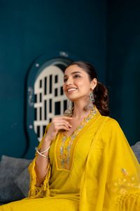 Robe indienne en coton col carré Kurta pour femmes mode dames conception robe courte été femme robe indienne pour les filles - Product Image 6