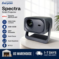 Projecteur Linux d'entrepôt américain, authentique, 1400 lumens, portable, 1080P, pour home cinéma, avec autofocus et prise en charge 4K