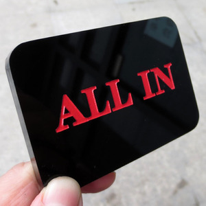 Bouton de croupier de <span class=keywords><strong>poker</strong></span> professionnel en plastique acrylique rond et carré de haute qualité pour casino Texas Hold'em, avec symbole 'All-in' triangulaire, vente en gros - Product Image 6