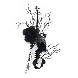 Guirlande décorative LED Halloween Crâne Noir avec lumières pour porte, décoration intérieure, en plastique, style effrayant - Product Image 5
