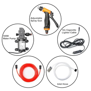 Pompe à eau portable 12V haute tension tout en cuivre pour lavage de voiture avec pistolet à eau domestique, outil de nettoyage électrique - Product Image 2