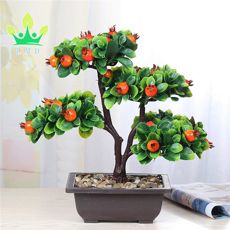 Eco-friendly Potted Artificial Fruit Tree Bonsai - Apple Tree