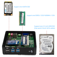 XCY Celeron 5205U DDR4 Mémoire Sans Ventilateur Mini PCs Micro Ordinateur Faible Puissance Bureau D'éducation