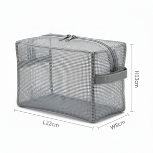 Bolsa de maquillaje personalizada con logotipo, de malla rígida, transpirable, de secado rápido, para gimnasio, viajes, ducha - Product Image 4