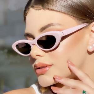 Gafas de Sol Retro Personalizadas 2021 para Mujer, con Remaches, Estilo Ojo de Gato, UV400, Ovaladas Pequeñas - Product Image 1
