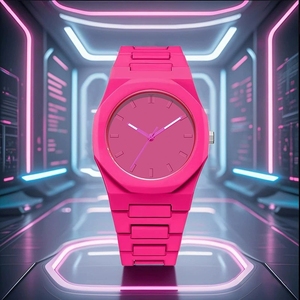 Thời trang người đàn ông da đen nhựa dây đeo thạch anh xem bán buôn tùy chỉnh phụ nữ cổ tay đồng hồ Đồng hồ không thấm nước với hộp Relogio Feminino - Product Image 3