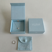 Caja de Regalo Magnética Plegable para Joyería con Logotipo Personalizado, Caja de Cartón Corrugado, Bolsa de Microfibra y Bolsa de Compras