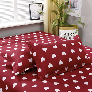 Nantong fabrication vente en gros, couleur rouge, cœurs imprimés, literie douce, ensemble de housse de <span class=keywords><strong>couette</strong></span> pour mariage - Product Image 5