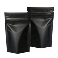 100 pièces/paquet personnalisé noir mat Doypack feuille Mylar debout sac à fermeture éclair pochette anti-odeur sac d'emballage alimentaire comestible