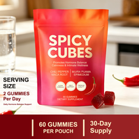 Gummies épicées en marque blanche, 60 pièces, Maca, Épimède, Piment, Formule végétale naturelle, Complément alimentaire bien-être