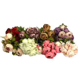 Ramo de flores de seda, peonías artificiales Vintage para decoración de hogar <span class=keywords><strong>y</strong></span> boda - Product Image 4