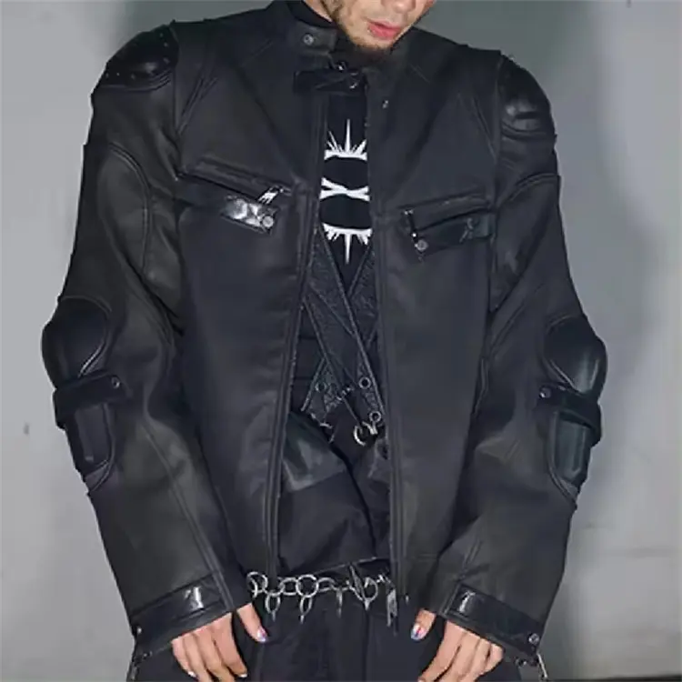 Мужская водонепроницаемая куртка-бомбер из искусственной кожи