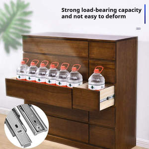 Riel de Deslizamiento para Cajón de Aleación de Aluminio con Rodamiento de Bolas de 3 Pliegues, Extensión Telescópica de 45 mm para Montaje Inferior, para Dormitorio, Apartamento, Cocina - Product Image 4