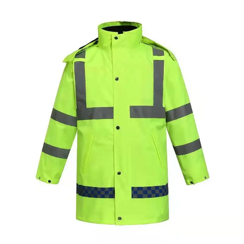 Yansıtıcı güvenlik açık hava etkinliği kış kalın ceket yüksek kalite Hi Vis ceket çıkarılabilir astar ile satılık