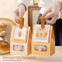 Bolsa de Papel Kraft Biodegradable y Compostable con Ventana, Impresa Personalizada y Troquelada, para Empacar Pan, Pasteles, Dulces y Galletas