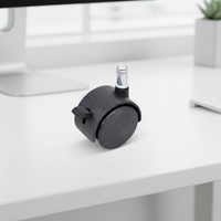 Roulettes pivotantes en nylon noires de 60 mm de diamètre, design moderne, avec frein, pour chaises domestiques et scolaires – Prix direct usine