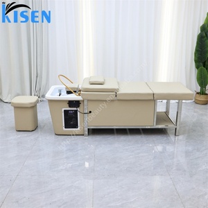 Table de lavage de cheveux Kisen Salon avec réservoir d'eau propre de 90L et réservoir d'eaux usées de 30L, livraison rapide, vente en gros - Product Image 5