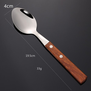 Restaurant Stainless Steel Flatware Steak Knife Fork Spoon Silverware Utensils Wooden Handle Silver <strong>Cutlery</strong> - Product Image 6