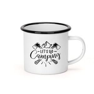 Tazas de Metal Esmaltadas al por Mayor, Populares en Europa, 350ml, Taza de Cappuccino Personalizada, Taza de Campamento con Serigrafía - Product Image 6