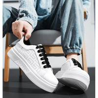 Chaussures de marche décontractées pour hommes, style campus, tendance, blanches, polyvalentes, à semelle compensée, à bout rond, en éponge, direct usine, OEM