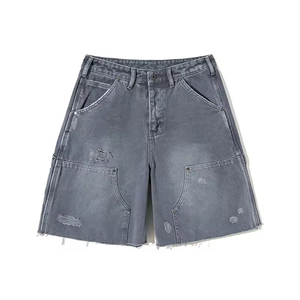 Pantalones Cortos Cargo Verde Oliva para Hombre, 100% Algodón, Estilo Workwear, Cintura Media, Cierre de Botones, Transpirables, Largo Bermuda - Product Image 3