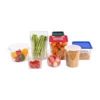 Boîte de conservation alimentaire carrée transparente en polycarbonate 2-22L, compatible induction, pour buffet et présentation en hôtels et restaurants