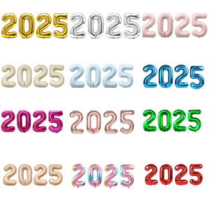 مجموعة البالون رقم كل الألوان 32 بوصة 40 بوصة 16 بوصة بالونات فويل ديكور حفلات العام الجديد - Product Image 2