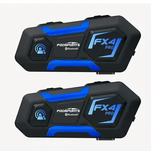 Fodsports fx4 PRO Âm Thanh liên lạc không dây điện thoại Bluetooth 4 tay đua nhóm thông tin liên lạc xe máy Mũ bảo hiểm BT intercom