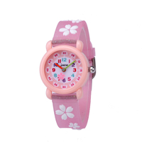 Montre sport en quartz 3D rose pour bébés filles, étanche, avec fermoir à boucle, pour Noël et anniversaire