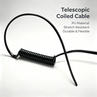 Cable Espiral de PVC TPU, Cable de Alimentación Flexible Enrollado, Cable de Cobre 100%, Longitud Personalizada, Cable de Resorte OEM ODM para Equipos Industriales