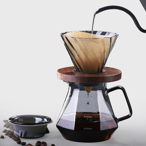 Ensemble de filtres à café en verre Kafei Shi 400 ml 600 ml avec base en bois pour usage domestique - Product Image 4