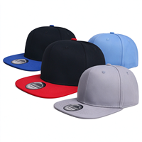 Casquette Snapback Tendance Personnalisée Brodé à Visière Plate avec Cordon, 6 Panneaux en Toile, Couleurs d'Équipe, Taille Unique Ajustable, Vente en Gros