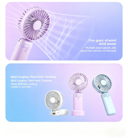 Ventilateur portable 3 en 1 multifonctionnel pour voyage avec affichage numérique 90 °   Ventilateur de bureau pliable avec base pour le maquillage