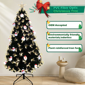 <b>Artificial</b> PVC Fiber Optic 6FT Christmas <b>Tree</b> with Santa & Snowman Ornaments for Home Hotel Mall Festive Party Decor - Product Image 6